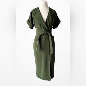 Kimono Green Wrap Dress